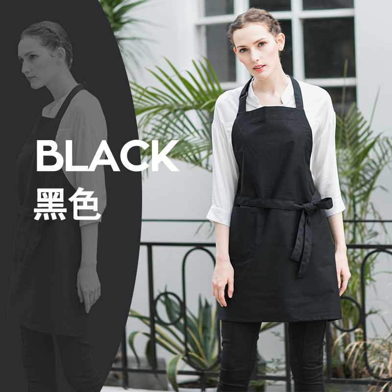 Delantal publicitario de algodón Delantal de moda coreano Cafetería supermercado ropa de trabajo delantal de cocina logotipo personalizado