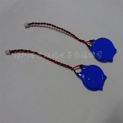 带线的纽扣电池CR2032带插头电池1.25端子两孔白色