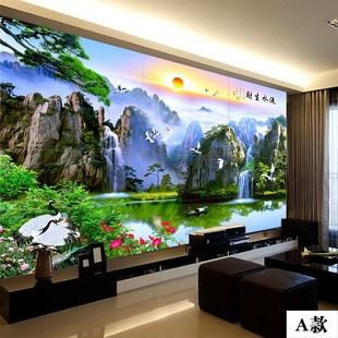 European Large Mural Landscape Scenery Oil Painting Hanging Painting Living Room Sofa Bedroom Entrance Wall Tile Wall Private Customization