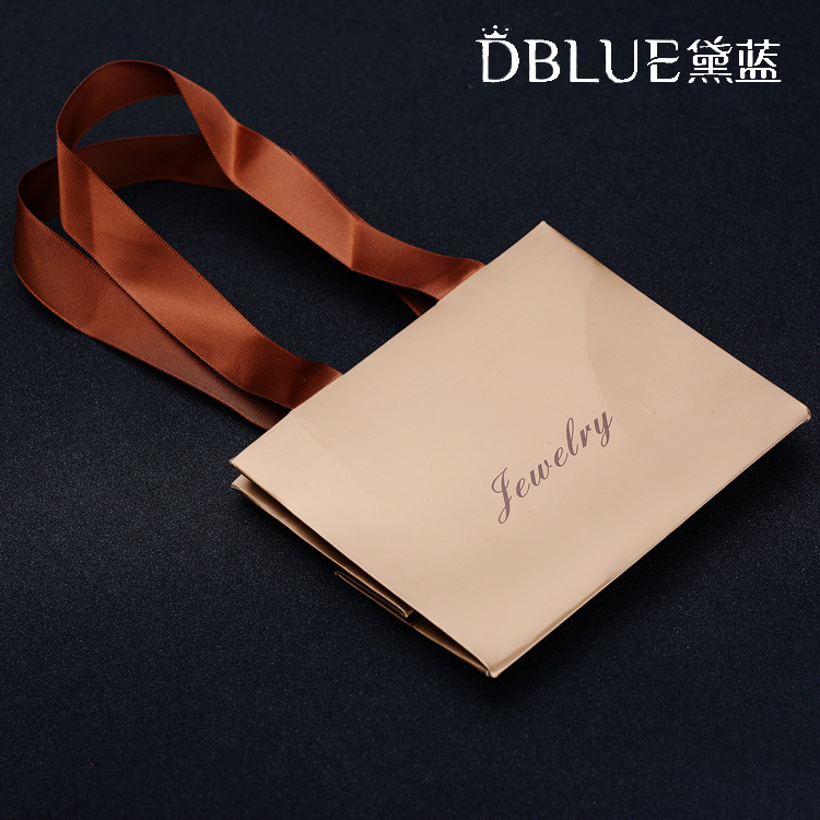 蒂莲 手提袋 金色首饰袋礼盒袋包装袋 珍珠项链外包装袋 高档典雅