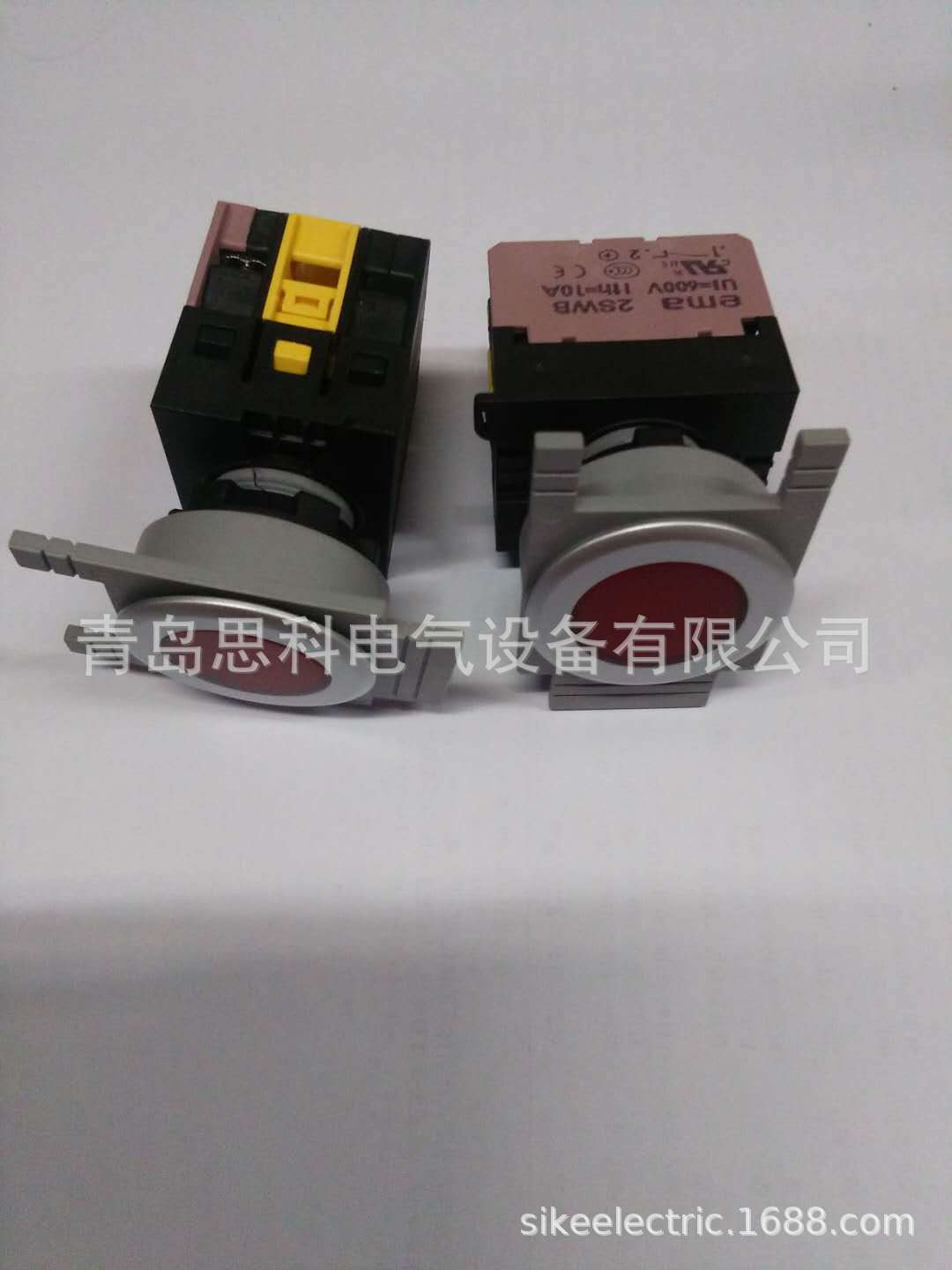 供应美国伊玛EMA30MM带灯自锁按钮开关E3P1R1A1B4L.A   AC110V