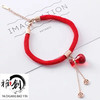 Golden one bead bracelet contains rose, red rope bracelet, birthday charm, lightening hair dye, accessory, South Korea, for luck