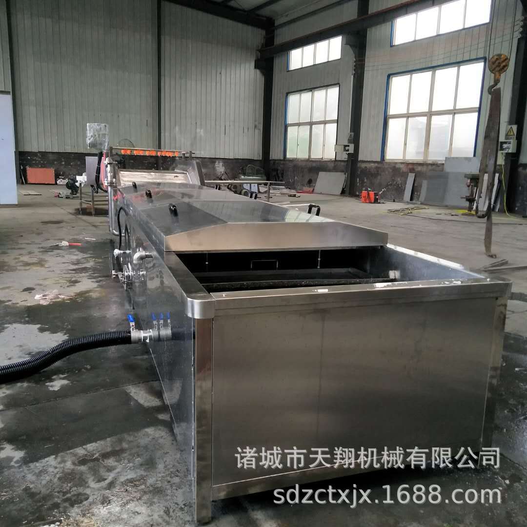 蒸煮漂烫机 蔬菜漂烫杀青流水线 小油菜菠菜杀青机 玉米预煮机