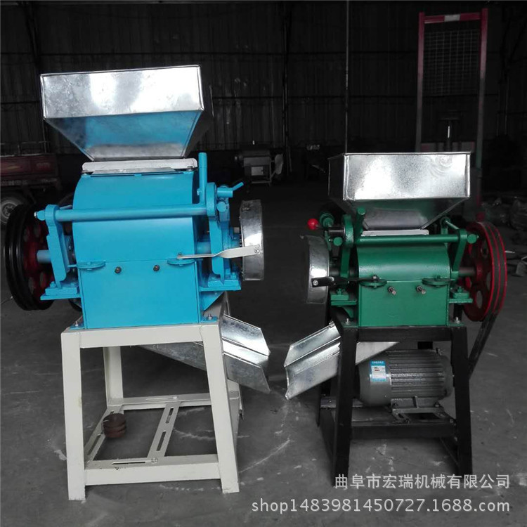 小型对棍破碎机价格 玉米破碎机粮食加工设备3是1宏瑞HR12-20220