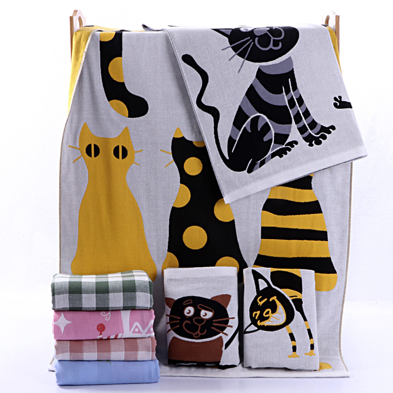 three layers Gauze pure cotton Bath towel Gao Yang Manufactor wholesale adult children Cartoon Cotton Gauze Bath towel customized LOGO