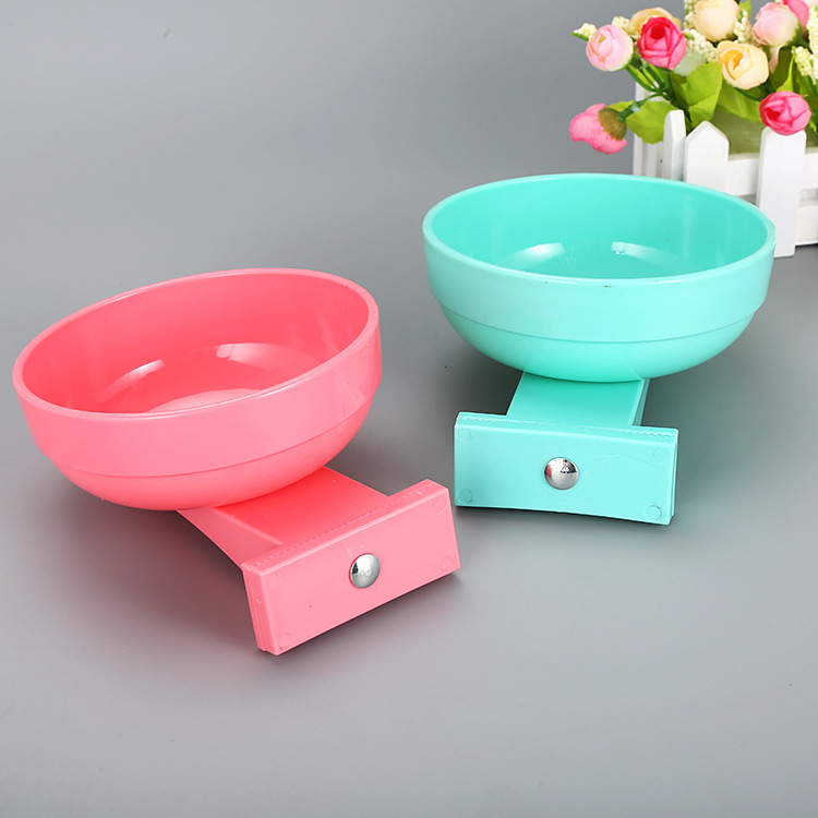 Pets separate Hanging Pet Bowl pinkycolor Hanging Cage Dog bowl fixed Upset factory goods in stock Cross border