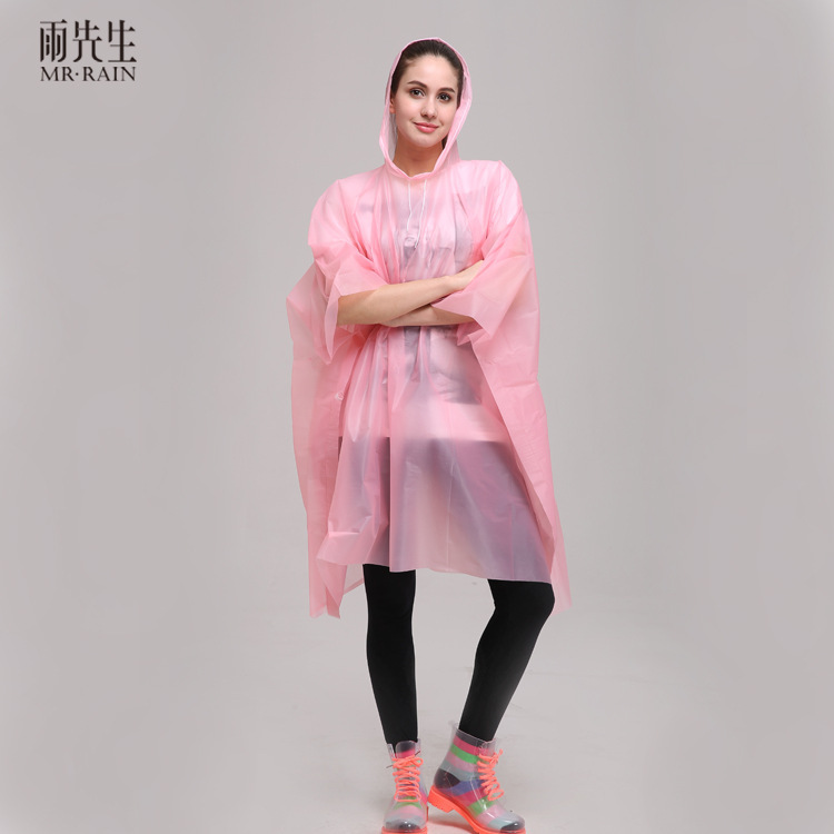 108 PEVA disposable sleeveless hooded raincoat cloak fashion frosted thickened raincoat outdoor travel supplies