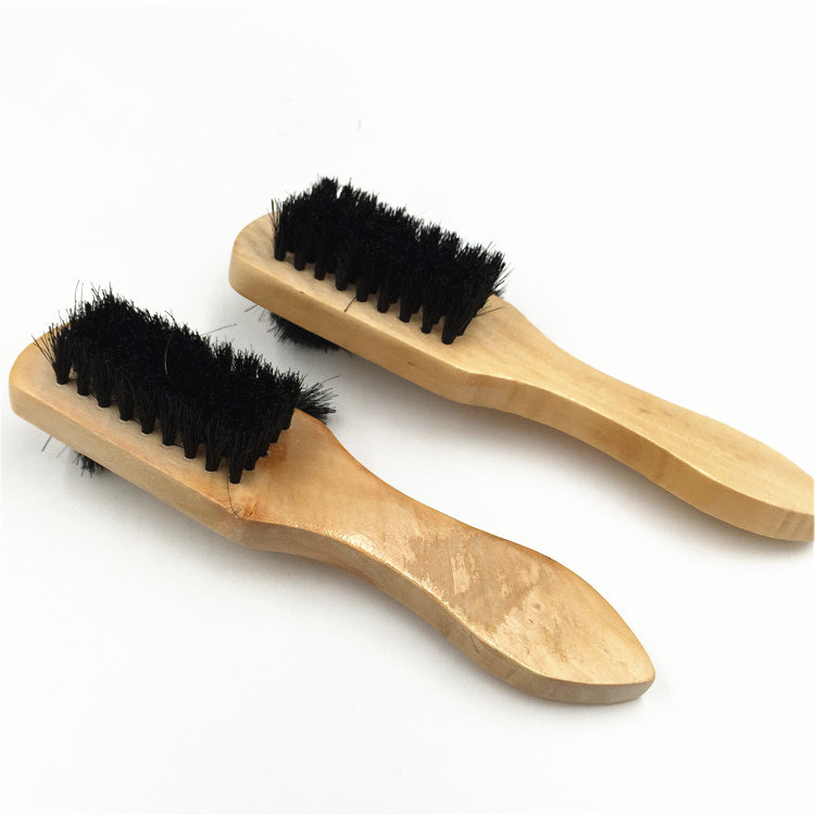 Leather shoe brush wooden handle shoe brush soft hair brush three…