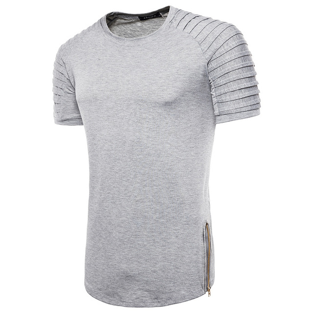 Fashion design of men’s T-shirt with shoulder sleeve wrinkles