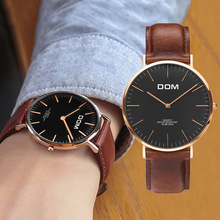 多姆手表男士女士非機械表時尚簡約韓版真皮男表商務外貿手表