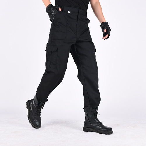 Wholesale spring and autumn security pants training pants black multi-pocket wear-resistant overalls men's special training overalls pants tactical pants