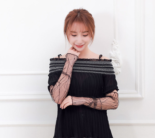 Mesh ice sleeves, women's summer long-sleeved cycling lace half-finger gloves, outdoor sunscreen mesh sleeves