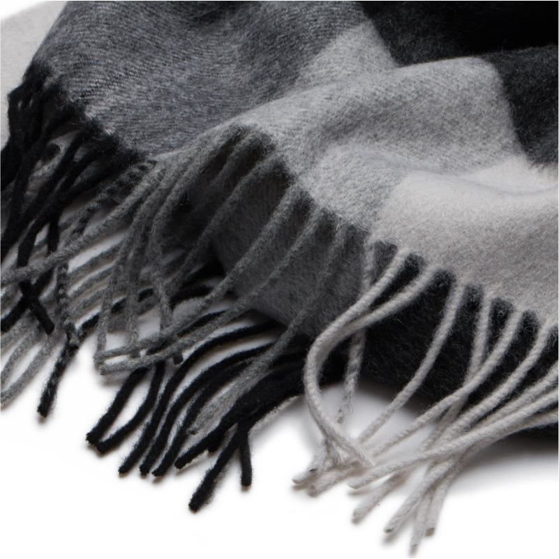 New Autumn and Winter Men's Warm Pure Wool Plaid Scarf British Business Scarf Versatile and Simple Fashion_voghion.com