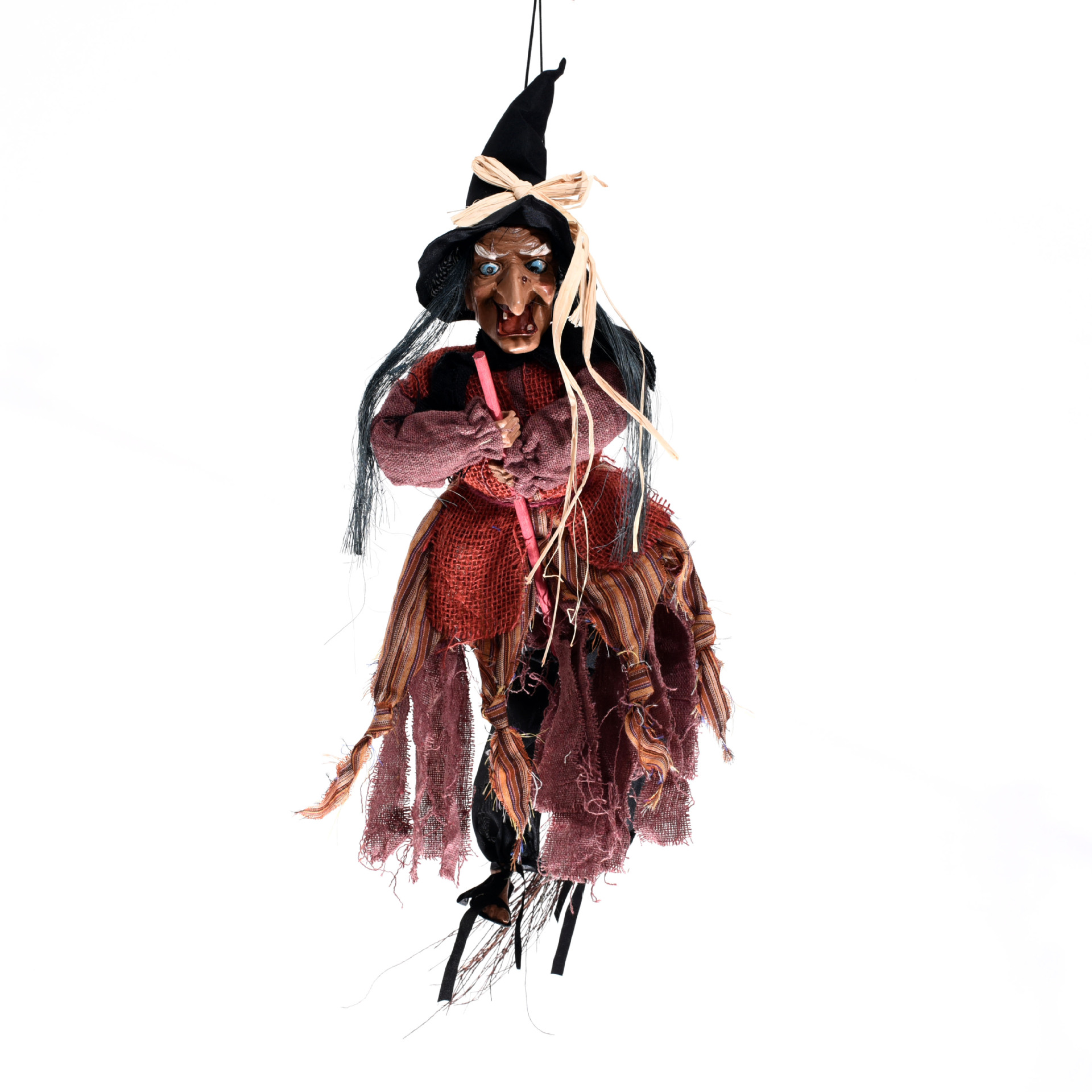 Halloween bruja colgante horror Accesorios luminosos Casa Encantada diseño KTV controlado por voz escoba eléctrica decoraciones al por mayor