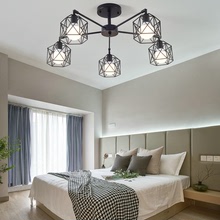 北歐客廳燈具現代創意幾何吸頂燈美式鐵藝簡約卧室餐廳燈一件代發