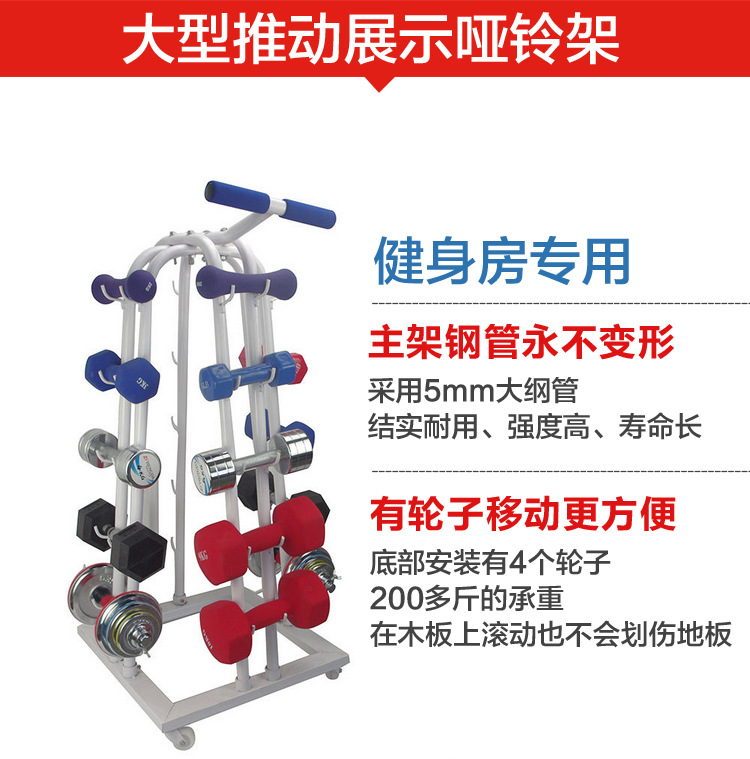 Factory direct sale dumbbell rack sports gym vertical 10-tier multifunctional dumbbell rack set hand push rack home type bracket
