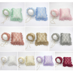 Cross-border sourcing photography clothing baby handmade lace edge small pillow newborn handmade lace edge hat