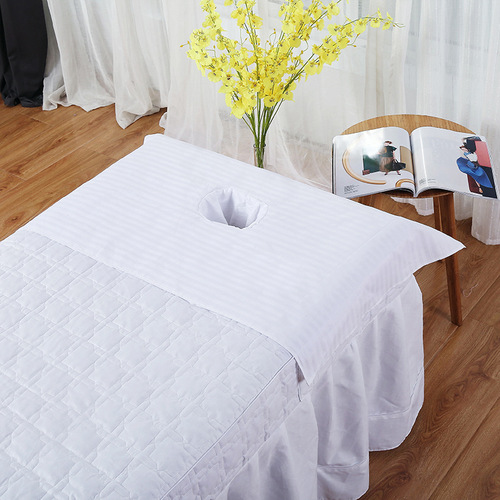 Beauty Bedside Hole Towel 100% Cotton Beauty Salon Exclusive with Hole Massage Cloth Massage Towel with Hole Cushion Towel Pure Cotton Wholesale Customization