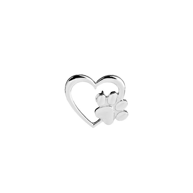 Heart Paw Print Brooch Display