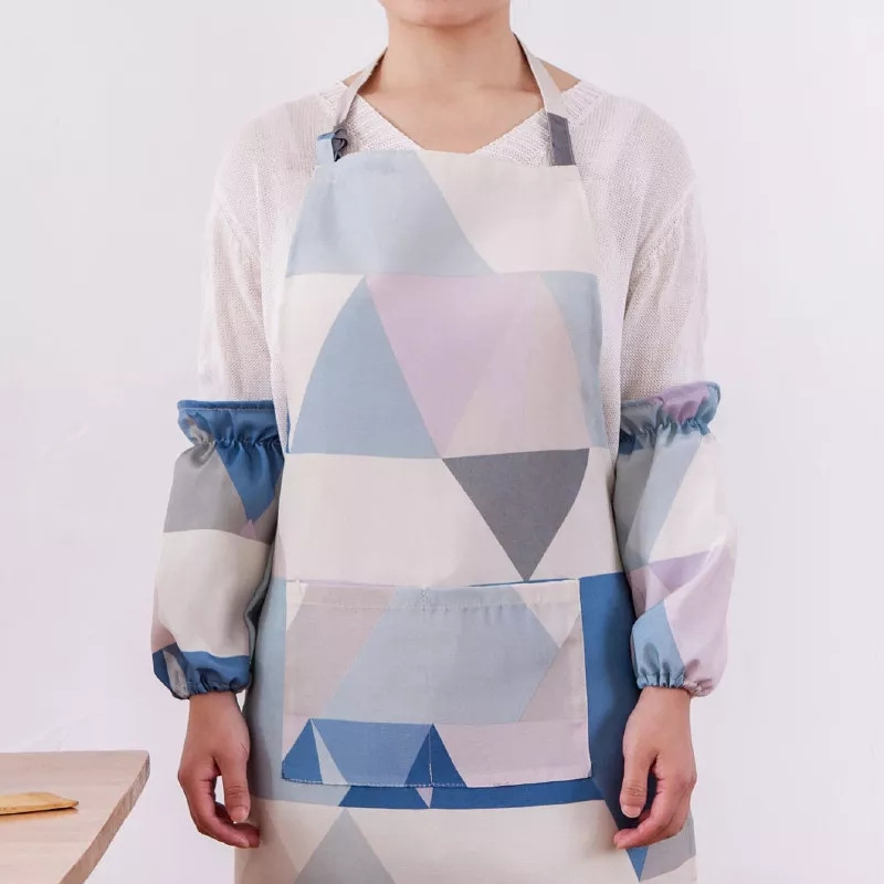 外贸直供新款前口袋拼布围兜围裙家用围裙防污厨房围裙