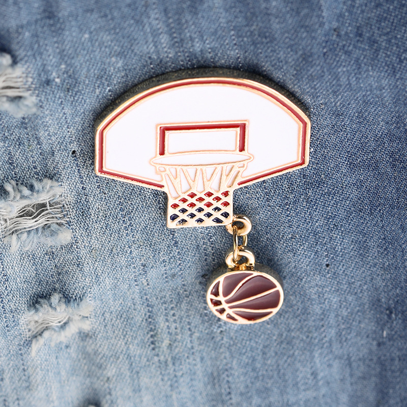 New  Fashion Sports Style  Basketball Box Brooch display picture 6