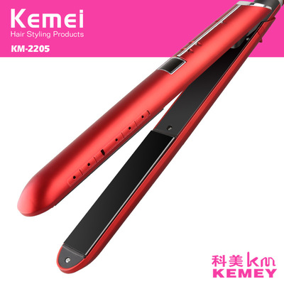 跨境科美2205温控调节直发器拉直夹电夹板卷发器直卷干湿两用|ms