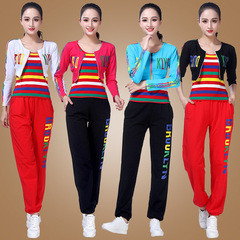 Women's Long Sleeve Set Cotton Sports Suit for Autumn and Winter, Including Pants, Dropshipping