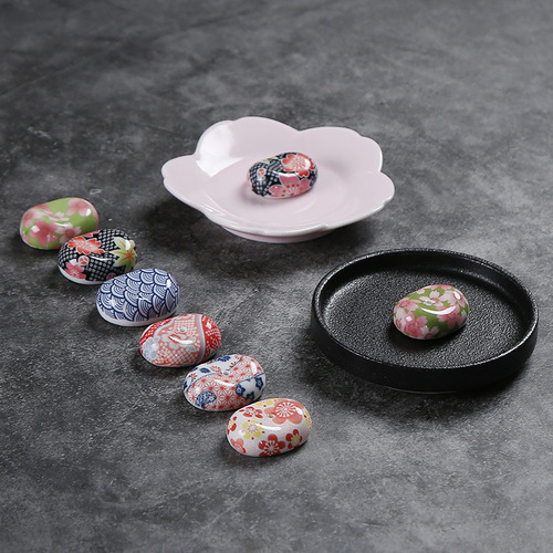 Ceramic incense plate incense stand cherry blossom incense standing incense broad bean incense seat stand incense burner incense holder Japanese style