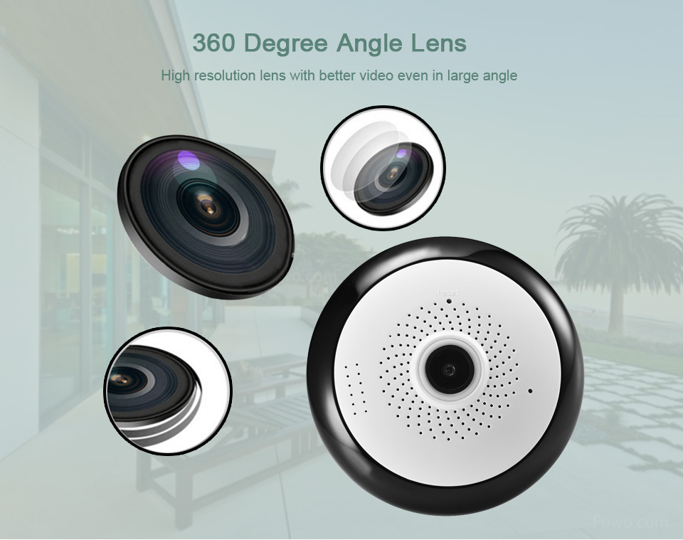 VRCAM全景摄像头360度鱼眼无死角 网络摄像头 高清夜视ip camera