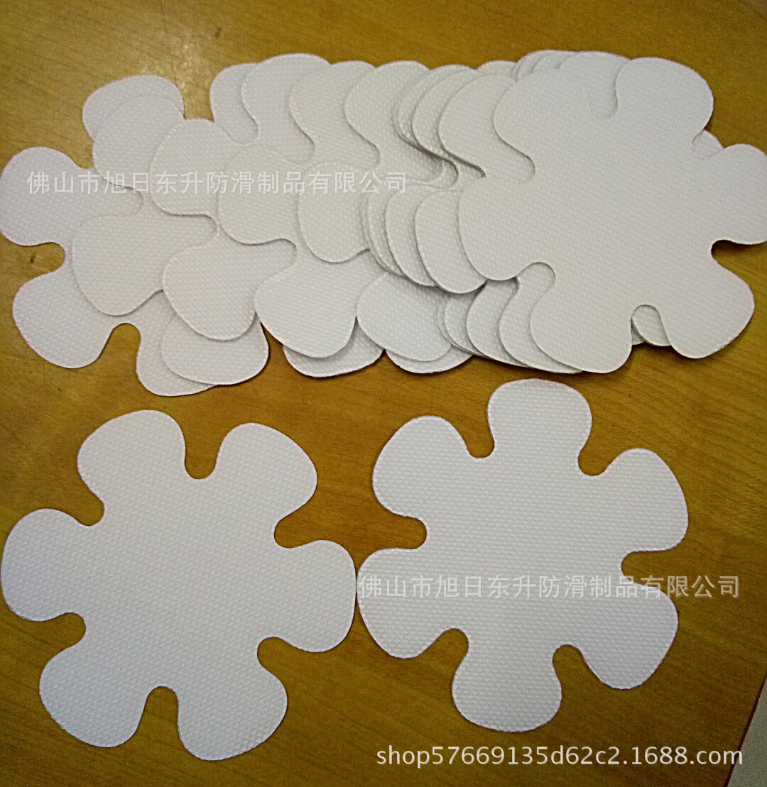 Flor baño antideslizante pegatinas PEVA copo de nieve antideslizante tela 10cm * 10cm ronda PU caucho antideslizante cinta