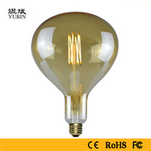 R160異形LED燈絲燈泡6W 個性創意復古風格琥珀色E27燈泡 工廠批發