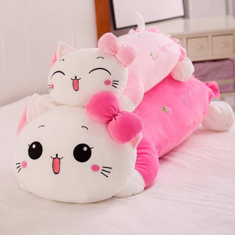 厂家直销羽绒棉趴猫公仔毛绒玩具创意猫型抱枕七夕情人节惊喜礼物