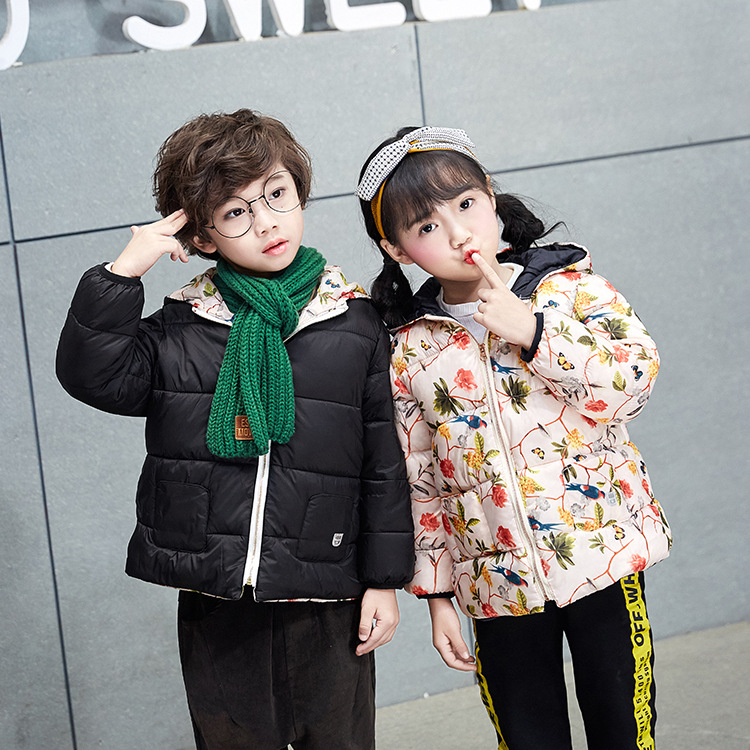 Cat and rabbit 2018 winter baby cotton-padded clothes Hooded children cotton-padded clothes coat leisure time children cotton-padded jacket Cross border Foreign trade