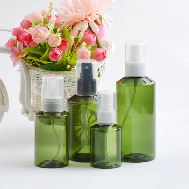 50ml100ml150ml200ml斜肩瓶配全罩塑料化妆水喷瓶试用装分装喷瓶