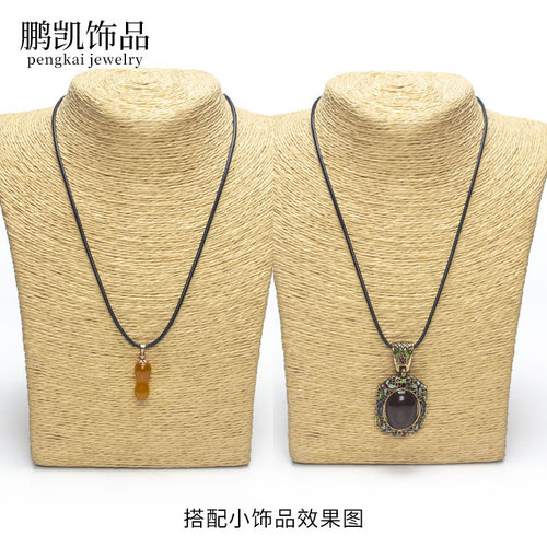 DIY Accessory Components 2.0 Weighted Hook Korean Beaded Necklace Cord Finished Pendant Cord Black for Both Men and Women, Direct Manufacturer Sale