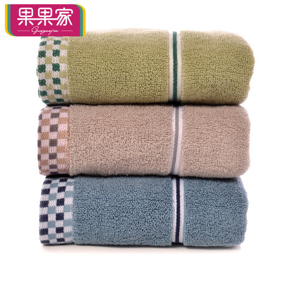 棉吸水毛巾工廠批發綠色勞保提花素色壹件代發成人手巾定制LOGO