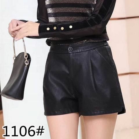 热卖真皮短裤阔腿裤休闲裤女时尚百搭PU洗水皮短裤靴裤厂家批发