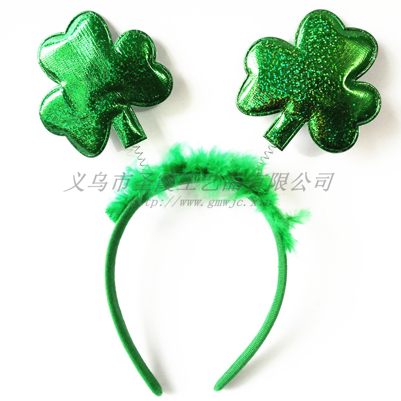 Irish four -leaf grass hair hoop Santa Patrick festival celebration…