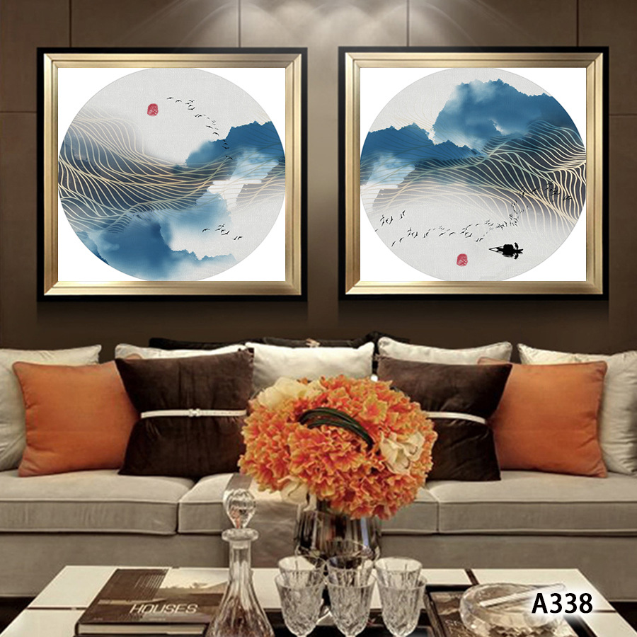 薇艾可画业奢华金现代装饰画抽象风景花卉动物爱马仕客厅餐厅挂画