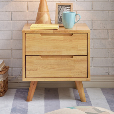北欧简约现代实木床头柜简易收纳柜子多功能卧室床边储物角柜批发