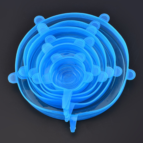 European standard silicone fresh-keeping lid 6-piece set multi-functional sealing fresh-keeping bowl lid Creative stretch sealing fresh-keeping lid