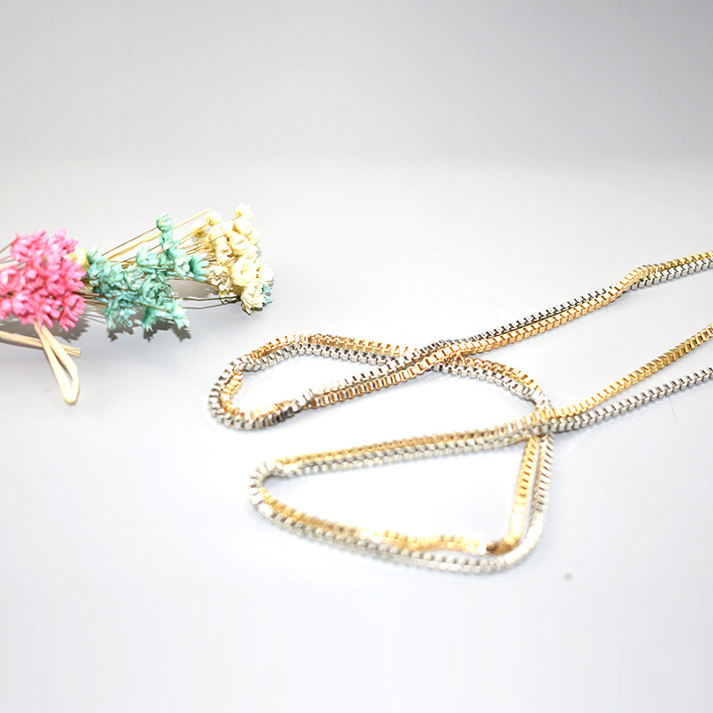Minimalist necklace, fashionable box clavicle, Venetian chain, men's and women's accessories, straight_voghion.com