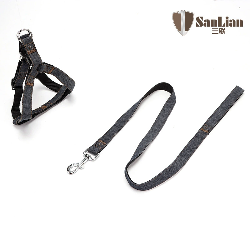 Печатный джинсовый товар для домашних животных Лента Тяговый нагрудный ремень для собак Тяговый трос Тяговый ремень Цепь для собак