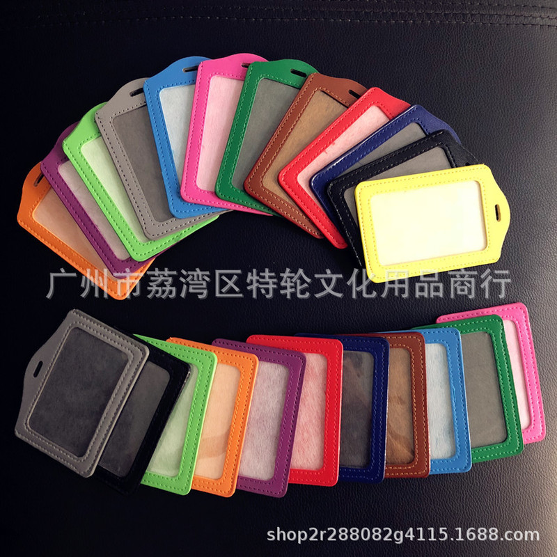 Employee Badge Factory Brand Badge Colorful Pu Card Holder Imitation Leather Id Holder Leather Card Holder Bus Card Holder Access Control Card Holder