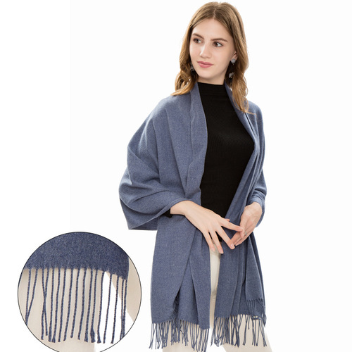 Winter new European and American men's and women's single color scarves and shawls. Factory wholesale imitation solid color cashmere brushed scarves and shawls.