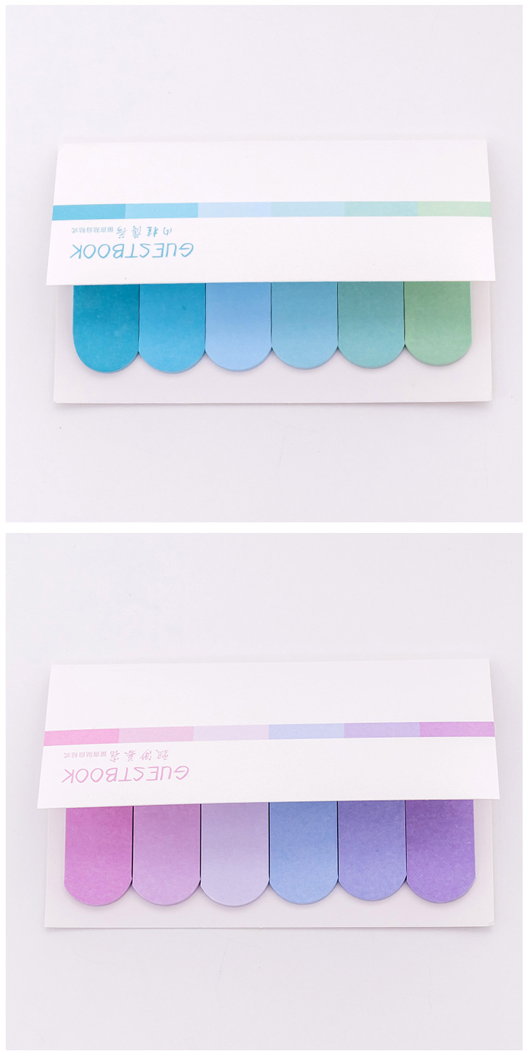 Papelería Coreana Creativa Seis Colores Gradiente Notas Adhesivas Oficina Aprendizaje Nota Nota N Veces Pegatina Bloc De Notas display picture 5