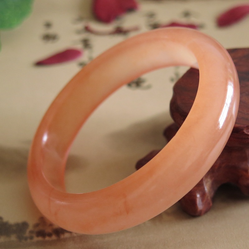 新疆戈壁玉镯子金丝玉手镯 冰种天然玉石和田玉