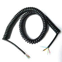 厂家批发弹簧线 TPU耐磨螺旋电源电缆线  2芯弹簧绳