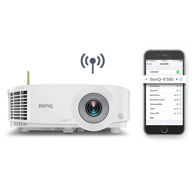 BenQ projector E580 Smart 1080P resolution 3500 lumen wireless U disk directly read the same screen wireless wifi