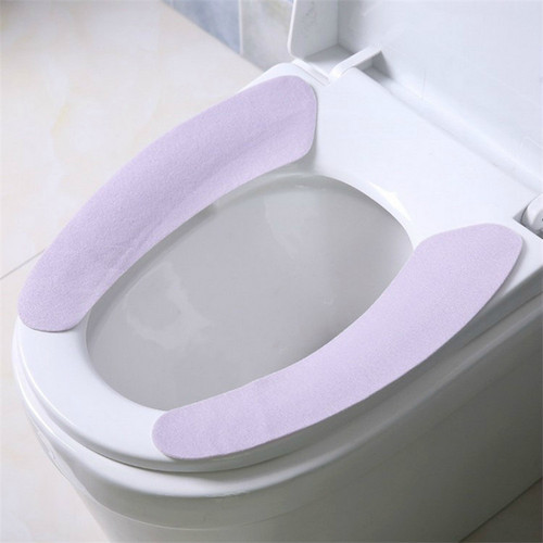 Traceless solid color adhesive toilet mat plus velvet washable toilet cover toilet seat toilet seat cushion toilet cover